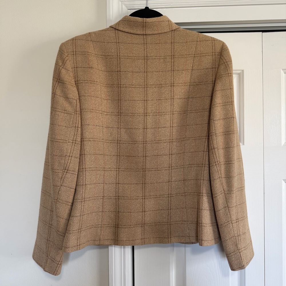 Pendleton Classic 3 Button Blazer Tan Plaid Wool … - image 4